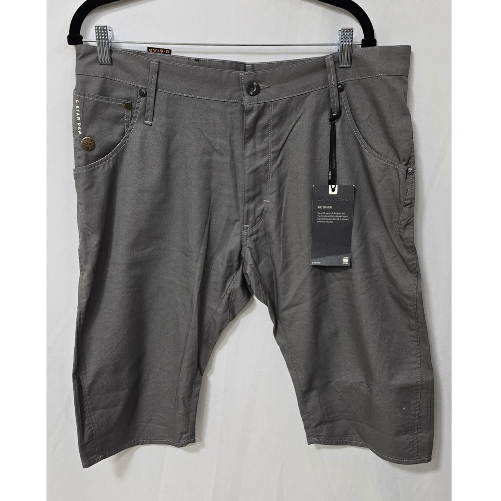G-Star Raw Men 36 Arc 3D loose tapered bermuda shorts Heron gray Urban Techwear
